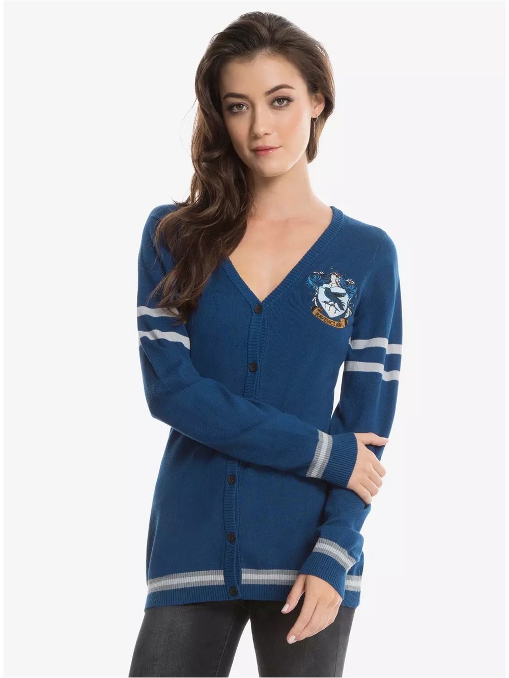 Small blue Harry Potter Ravenclaw women's cardigan, embroidered Ravenclaw house